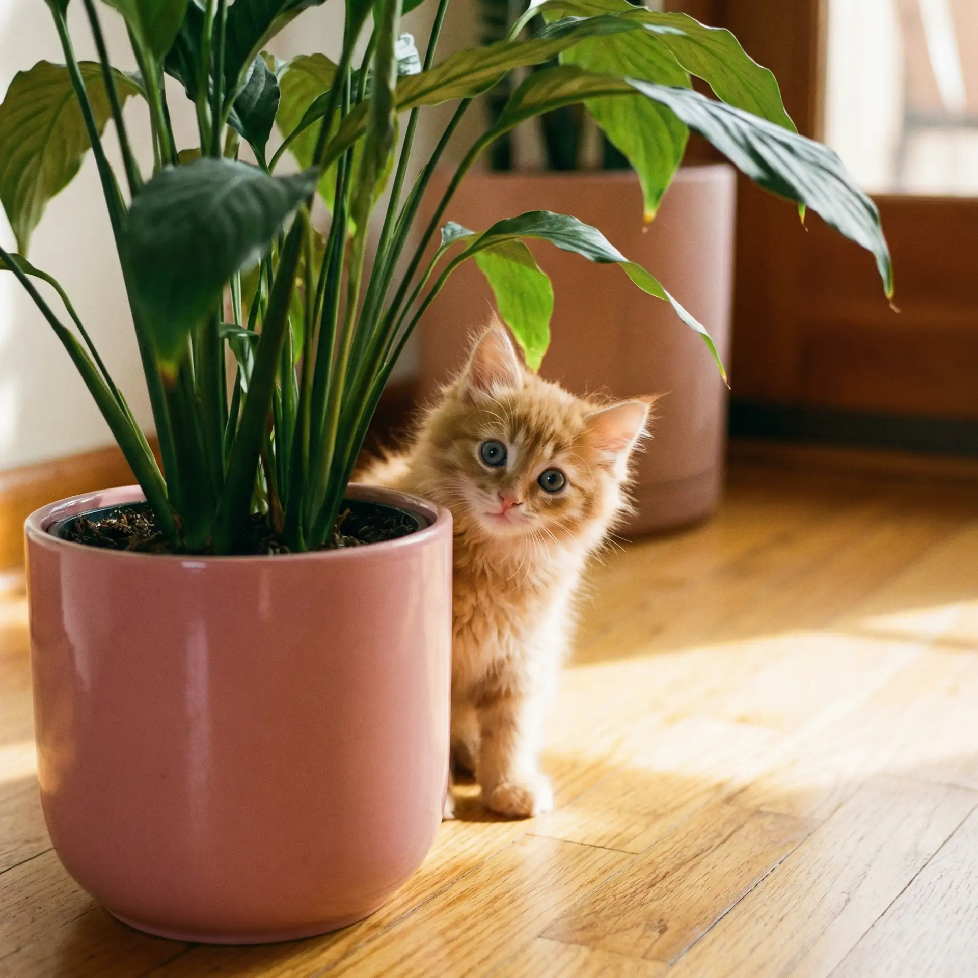小猫从花盆后探头 - 猪仔电影网