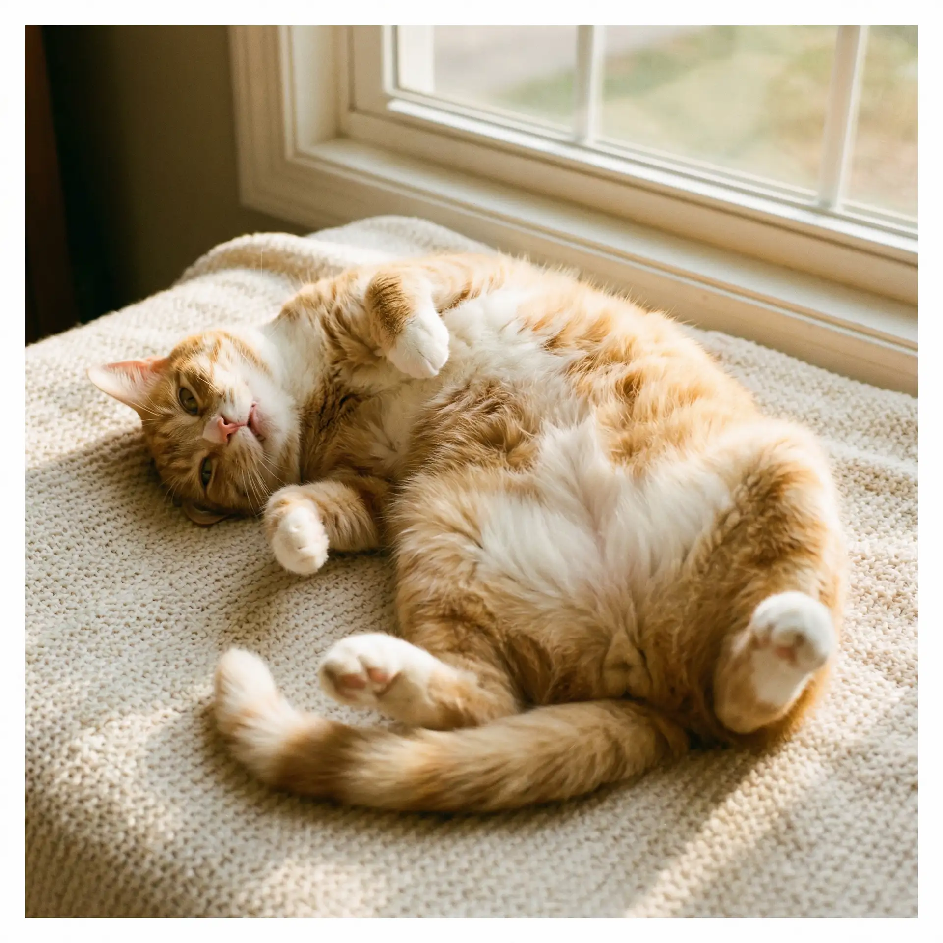 猫咪仰躺露出肚皮 - 猪仔电影网
